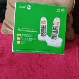 DORO DECT cordless phone good for landline or office use...
brand new  set of 2 phones open for pic only...