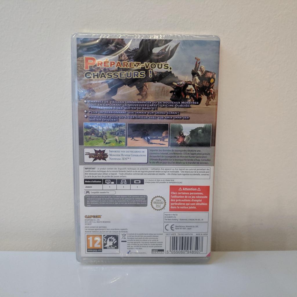 Verkaufe hier Monster Hunter Generations Ultimate für die Nintendo Switch. Es handelt sich um unbenutzte und noch versiegelte Neuware. Kein Tausch! Abholung oder Versand möglich.