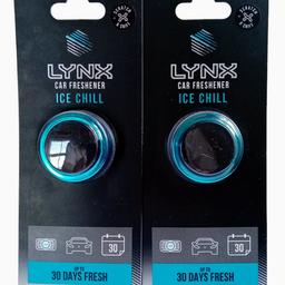 2 x Lynx ICE CHILL 3D Mini Vent Car Air Fresheners Fragrance Scent A1653.


Lynx Mini Vent Car Freshener - Ice Chill


The Lynx Ice Chill boasts of an undeniable polar presence with essences of frozen mint and lemon. Its sleek, circular design is available in five genuine Lynx fragrances. The vent air freshener offers a rich aroma regardless of its compact size.


Features & Benefits:

Freshen up the interior of your car


Lasts up to 30 days


Simply clip onto you vehicle vent