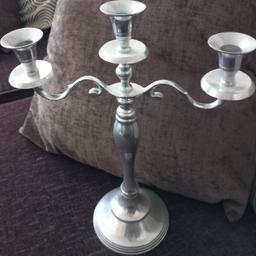 large aluminium 3 arm candlestick
over 1ft tall.solid aluminium. in great condition see images for details. combined post available.