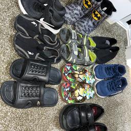 Boys bundle 2 Nike pairs good

Sandals size 12
Indoor Slippers size 12
Outdoor slippers size 12
PE pumps size 13
Water shoes size 12
Clarks shoes size 11 and a 1/2 F (Need a polish)
Batman slippers size 11

Can be collected from B20 1LG
Craythorne Avenue
Handsworth wood