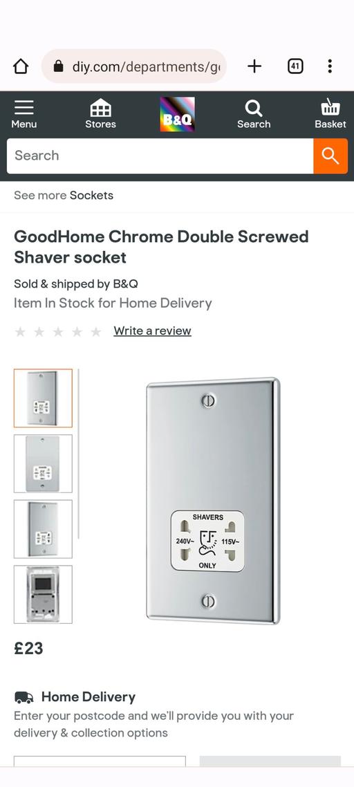 Buy & Sell West Yorkshire Bradford - Photos for GoodHome Chrome Double Screwed Shaver socket