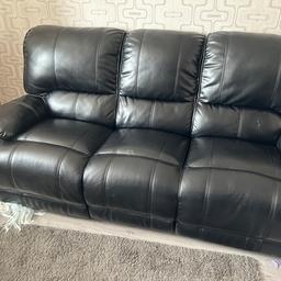 3 pieces one chair and 3  seater  settee leather  recliners