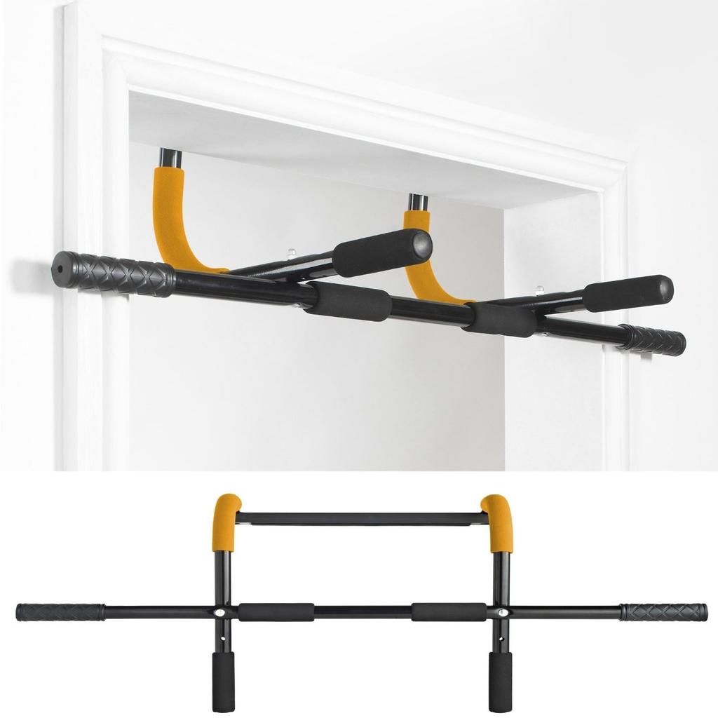 Description

-Multifunctional - perform Chin Ups, Push Ups, Pull Ups, Sit Ups and Dips.
-Thick foam bumpers and a unique, ergonomic design to protect the door frame.
-No drilling needed to mount the bar to the door frame.
-Lightweight and compact to store away after use. Helps to develop muscle strength and definition in arms, chest, back, shoulders and abs (core muscle groups).
-Dimensions:99.3 x 22.5 x 4.5cm
-Weight: 3Kg