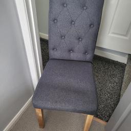 4 grey fabric dinning chairs lovely chairs 1 needs slight attention