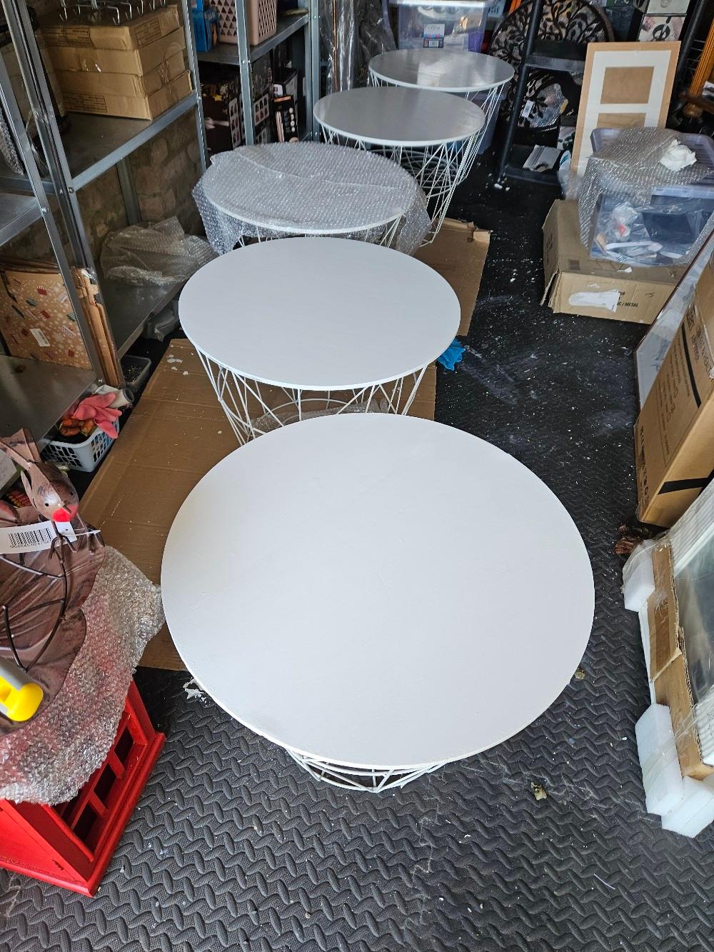 White wire basket table with removable lid in B65 Sandwell for £10.00