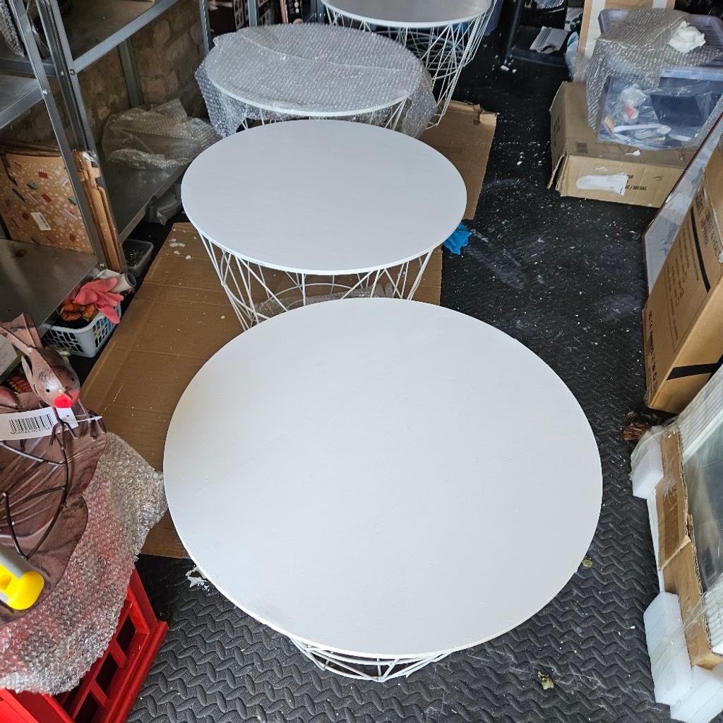 White wire basket table with removable lid in B65 Sandwell for £10.00