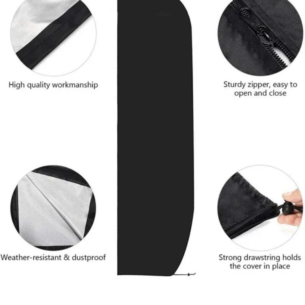 Umbrella Cover Parasol Cover

Umbrella Cover Parasol Cover. 280cm: Top: 280cm x 30cm/110.24" x 11.81", Middle: 81cm/31.89", Bottom: 45 cm /18.11" (Approx.) Please allow slight dimension difference due to different manual measurement Specifications:

Specially to fit all weather conditions: rain day, snow, sun exposure, sleet, etc..

Oxford material with water repellent coating.

Complete with zipper make it easy to removal and fitting the cover.

Built-in adjustable drawstring to secure cover tightly on windy days.