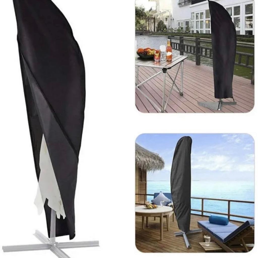 Umbrella Cover Parasol Cover

Umbrella Cover Parasol Cover. 280cm: Top: 280cm x 30cm/110.24" x 11.81", Middle: 81cm/31.89", Bottom: 45 cm /18.11" (Approx.) Please allow slight dimension difference due to different manual measurement Specifications:

Specially to fit all weather conditions: rain day, snow, sun exposure, sleet, etc..

Oxford material with water repellent coating.

Complete with zipper make it easy to removal and fitting the cover.

Built-in adjustable drawstring to secure cover tightly on windy days.