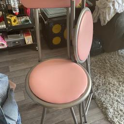 2 bar/kitchen stools new unused I paid £ 40 for 2 selling for £ 15for 2 pink easy to fold away etc no deals !