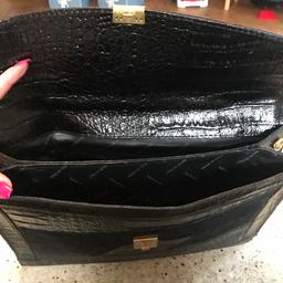 Neuwertige Vintage Echtleder Handtasche von Sudhaus, schwarz