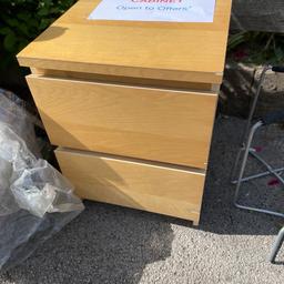 Ikea MALM Bedside Drawers. Not in its best condition and definitely needs a good clean. Scratches, Chips, etc. Please see pics - price reflects 

*** Collection only ***
🏡 Pick up near ikea Nottingham 🏡
🤔 Any Questions?? Please ask away 🤔

💕Lots more items to see 💕