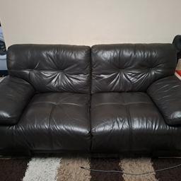 Leather couch/sofa very comfortable. 
62 inches (length) x 31 inches (width) x 38 inches (height). 
selling as I'm moving out and nowhere to put it.
Any questions, please ask.