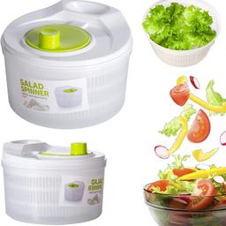 Oliya 3L Salad Rotator, Vegetable Washing Machine
🍝 Versatility: This lettuce rotator is mainly used to dry freshly washed lettuce, spinach, cabbage and other salad ingredients. It has high efficiency, no need to plug in, environmental protection and safety. 
The basket can be used as a scoop alone.

🍜 High quality dehydrator: This professional salad rotator is made of PP material without BPA. It is simple and convenient to shake, absolutely safe, reliable, durable, and easy to assemble.

🍘 Save time and effort: Just rotate the large handle of the lettuce rotator, you can clean and dry salad 
vegetables in a few seconds, allowing you to make multiple salads at a time, which is easy and labour-saving.
🍳 Easy disassembly and cleaning: all parts of the dehydrator can be disassembled for cleaning and storage. 
Simply open the lock and remove the cover to easily remove the dehydrator. Cleaning method: rotate in any direction, wash and dry.