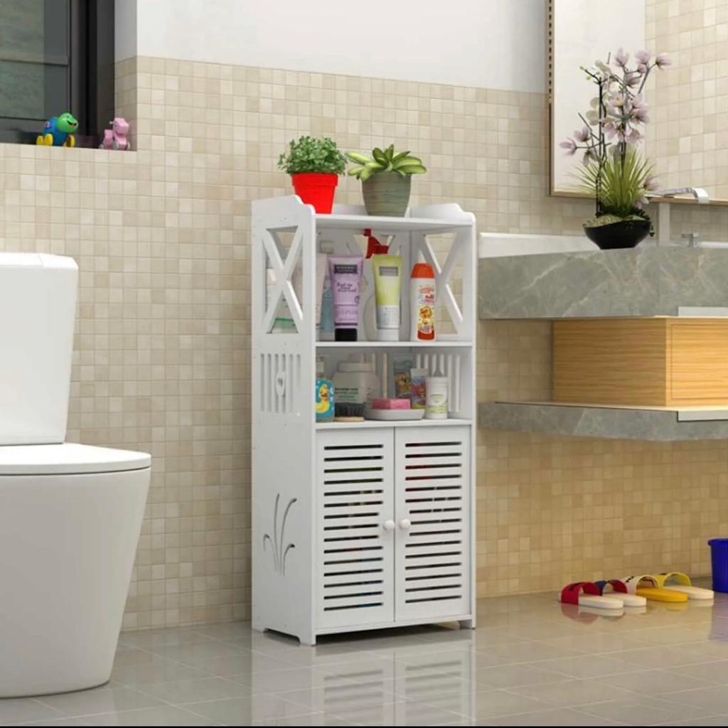 Description:
1. These modern and stylish white bathroom cabinets are the perfect furniture choice for any modern bathroom decoration. All available cabinets are flat and very simple and can be constructed and installed in your bathroom.
2. These modern and stylish white bathroom cabinets are the perfect furniture choice for any modern bathroom decoration.
3. These bathroom cabinets are ideal for storing all bathroom toiletries and accessories without taking up all your bathroom space.
4. All these bathroom cabinets are made of durable WPC(wood-plastic composites) for higher strength and service life, and are treated with a high gloss white surface.

Specifications:
Product size: 92*40*25cm
Product material: WPC
Features: corner unit with drawer
Room: bathroom/bedroom
Type: Cabinet
Main color: white
Style: display stand
Model: double door shelf
Product: 90cm bathroom cabinet
Pattern: engraving
Design: 3-layer 2 door cabinet
Bathing style: stand-alone
Collection Only.