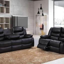 ⛔️ FLASH SALE ON 2+3 SEATER ROMA RECLINERS ⛔️
‼️ CHEAPEST IN THE UK‼️
‼️ ONLY £699 FOR 2 AND 3 SEATER ‼️
✅️Delivery service available 
✅️ Assembly service available 
Sink into the Roma recliner's comfy seats with fitted drink cup holders.
Its plump back cushions and padded armrests are perfect for unwinding when watching tv.
Big on comfort and lounging, this contemporary sofa invites you to relax.
A comfy and inviting recliner sofa
Upholstered in soft,  bonded leather
Modern stitch detailing for a contemporary look
Sustainable, non-tropical frame is glued and reinforced for strength
Plump, padded armrests and supportive headrests
High density foam and fibre-filled back cushions
Pocket sprung seat cushions for long lasting support
Simple, 2-stage recliner action allowing for a fully reclined position
Seating comfort: Medium firm, supportive seating
Roma Recliner sofa
Measurements:
3seater:
Height 100cm
Width 190cm
Depth 94cm
2seater:
Height 100cm
Width 145cm
Depth 94cm