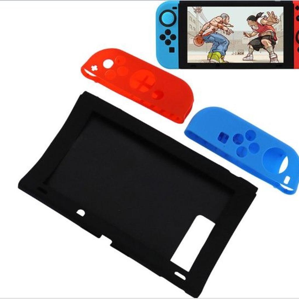 Silicone Case for the Nintendo Switch

Case for the Console and Joy-con are apart, so convenient for daily use.
Soft Silicon Material
Nintendo Switch Case made of soft high quality silicon material. Keeps your gamepad from tear, wear and scratct, stains and dust.
Anti-slip Design
Anti-slip surface provides improved grip, which makes you enjoy a better gaming experience.
Perfect Fit
Complete access to all control buttons without removing the case. Comfortable to hold. Easy to install and remove.

What you get:
2 x Silicon Case for Nintendo Switch Joy-Con(Left and Right)
1 x Silicon Case for Nintendo Switch Console

FROM A SMOKE/PET FREE HOME