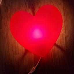Red heart wall light with bulb and fixings