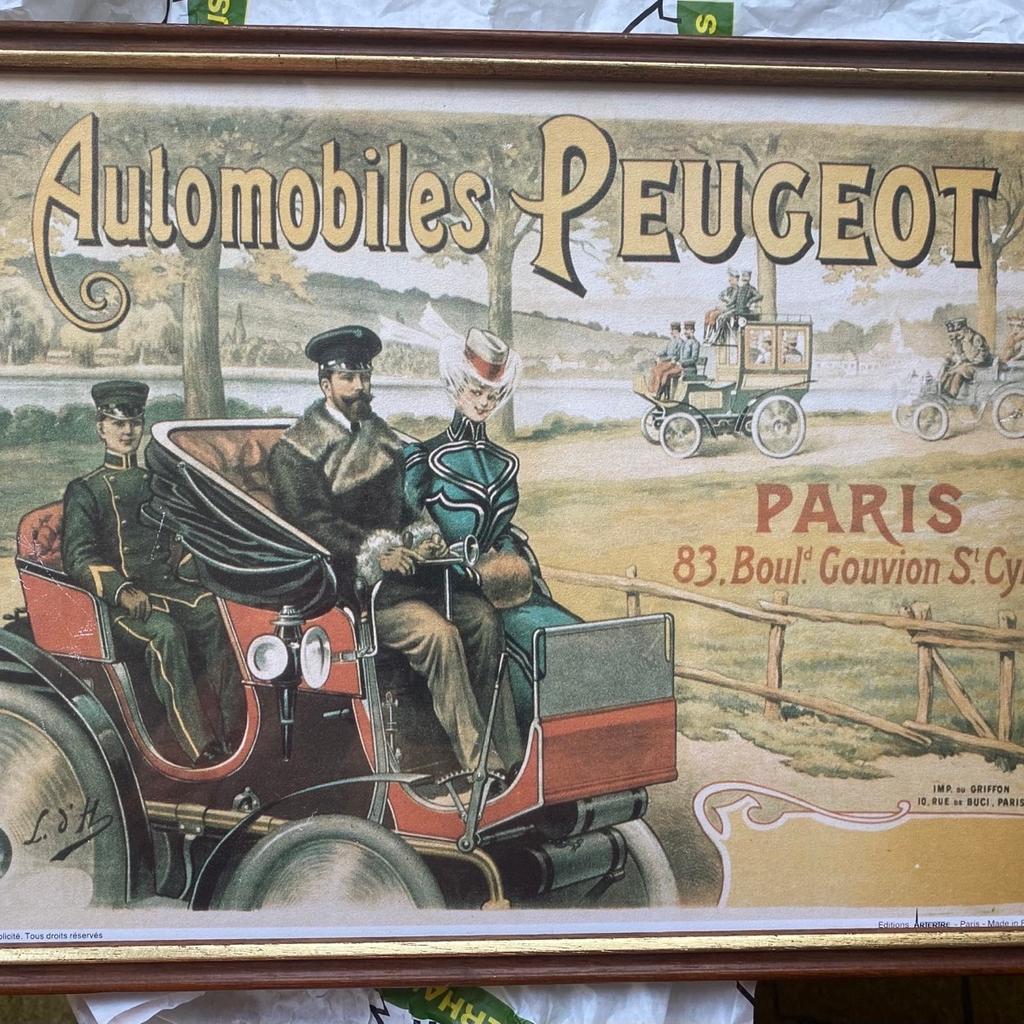 Schönes Blechschild von Peugeot Automobiles Paris 34 x 26 cm.

Da Privatkauf keine Rücknahme oder Garantie oder Reklamation der Käufer ist damit einverstanden.