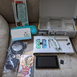 Mint condition. Screen is prefect as put a screen protector the first day. 
Unwanted gift received last Christmas.
Used it a few times only but not interested.
Comes with all original accessories including charging and cable. 
Comes with matching carrying case and a new 32gb sd card. 
Comes with Pokémon Shield. 
Collection only. Thank you.