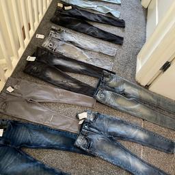 8 pairs of brand new jeans all with tags 
Size 7 
All from next 
1 from river island 
Can have the lot for £30