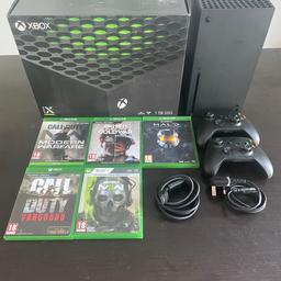 I am selling my Xbox Series X with 2 controllers, 5 games and a HDMI wire all included.

The package is in great condition - it is for collection only at present. I am based in London.

Happy to give a demonstration of the console working if necessary, via video or in person - no returns will be accepted.

Any questions let me know!