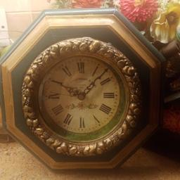 Really lovely old, decorative, hexagonal shaped, wooden clock - " Guntherman & Bing" London 1897.
Heavy and sturdy. Old, so in used condition. Battery operated. Unusual - I can't see anything like this listed elsewhere. It measures approx 1ft in diameter. Collection only from Stourbridge. Delivery /postage not available.