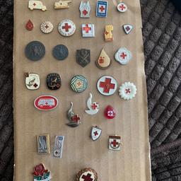 Redcross pin badges mainly from Europe
Unique many diff designs lovely collection 