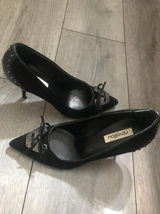 Buy & Sell West Midlands Sandwell - Photos for Black leather Ninalilou Heeled shoes size 3.5