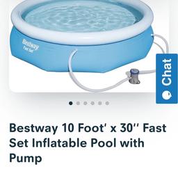 10 ft swimming pool with filter pump. 1 filter included.