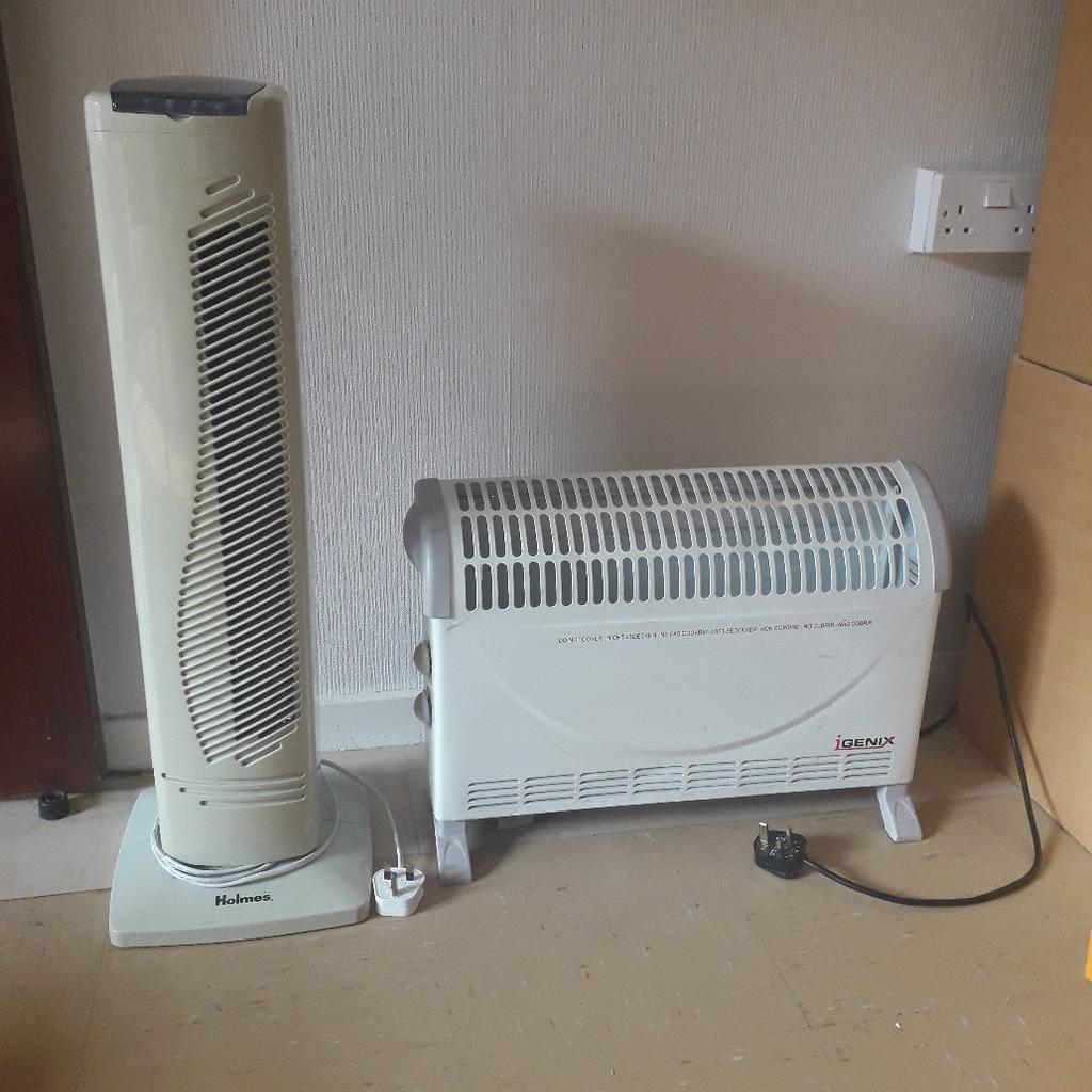 2 Appliances-1 upright Cooling Tower Fan-1 convecter fire £10 for the 2 of them- cash upon collection-Croydon area