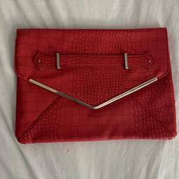 Coral/Orange large clutch bag, in great condition!