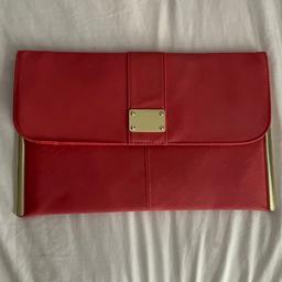 Coral/Orange large clutch bag in great condition!