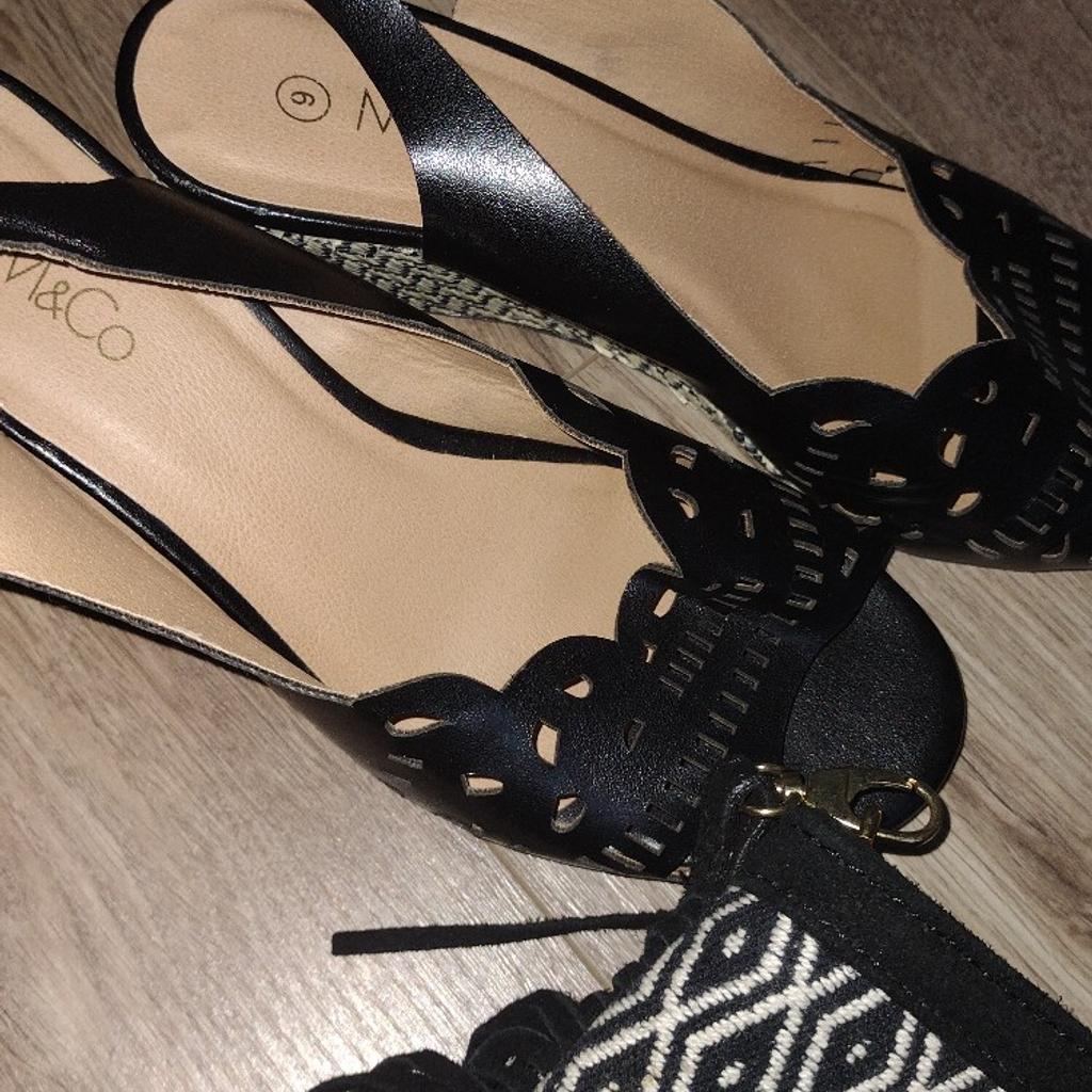 Wedge sandals M & Co and tassel bag. great condition. Please see my other items. Will combine.