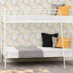 BRANDON BUNK BED FRAME ONLY
(THIS DOES NOT SPLIT INTO 2 SEPERATE BEDS) £200.00

WITH BUDGET MATTRESS £320.00

WIDTH - 197CM
DEPTH - 128CM
HEIGHT - 160CM

BLACK 
WHITE 
SILVER 

B&W BEDS 

Unit 1-2 Parkgate Court 
The gateway industrial estate
Parkgate 
Rotherham
S62 6JL 
01709 208200
Website - bwbeds.co.uk 
Facebook - B&W BEDS parkgate Rotherham 

Free delivery to anywhere in South Yorkshire Chesterfield and Worksop on orders over £100

Same day delivery available on stock items when ordered before 1pm (excludes sundays)

Shop opening hours - Monday - Friday 10-6PM  Saturday 10-5PM Sunday 11-3pm