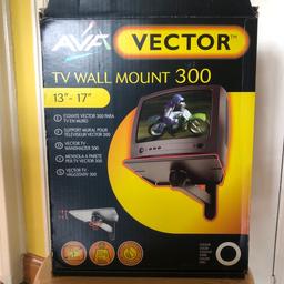 Brand new in box. Wall bracket for 13” to 17” TV’s or to stand a DVD player or set top box.