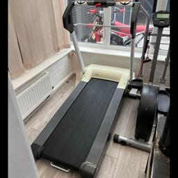 fold up treadmill reebok 
working condition 
with safety cord 
one end piece is missing but doesn't affect it 
collection from dy8 or can deliver for fuel