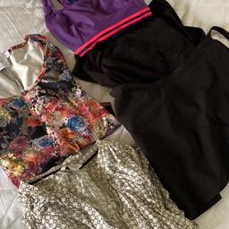 Maternity smartish bundle size 12-14

ASOS flowery short sleeve dress - used once at a wedding - very flattering size 12 (Eu40)

Mamas & Papas black and white long sleeve shirt - used but excellent - just needs ironing - size 14 (Eu42)

Decathlon swimsuit - used a handful of times - size 14 (Eu42)

Colline wraparound gorgeous black mini skirt - really comfy and only used twice - size 15 (Eu42)

Pet free and smoke free house

Collection GU9 7GQ or can post small parcel