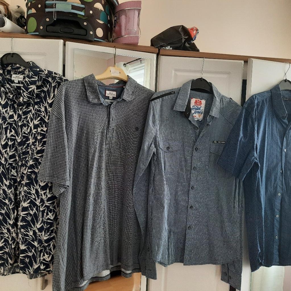 large selection of mens clothing different sizes, 5 pairs of jeans, 13 shirts, 3 jumper/sweatshirt, 3 pairs shorts. all neamed items, tom wolf, Next, burtons, smith &jones, fire trap, teddy Smith, Henley, levi, Oscar tiger, peter worth, fuck,quick silver ect. all in new condition or never worn. £40 no offers