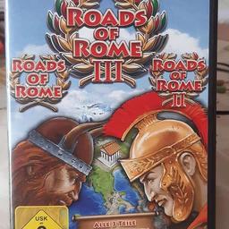 Verkaufe PC-Spiel "Road of Rome", alle 3 Teile, in Top-Zustand.