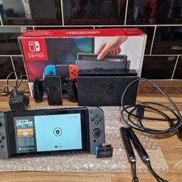 V1 Nintendo Switch With 512gb memory card, dock and wires.

jailbroken, can save and play backed up games.

reach out if you have any questions