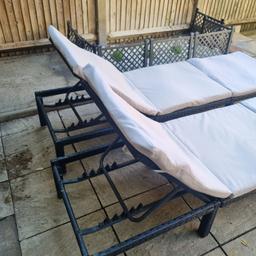 X2 Rattan sun loungers in good used condition covers will be washed prior to selling. RRP £150 each.