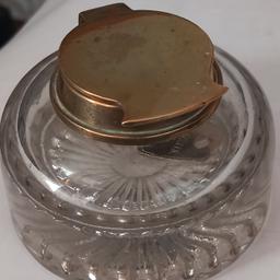 vintage cut glass and brass inkwell
in fabulous original condition see images for details. combined post available.