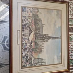 Lovely vintage 1950's print by Robert K Calvert - " The Old Bullring, Birmingham " in a gold coloured frame. A few slight mark inside the glass due to the age. It measures approx 2ft wide x approx 18" high. Collection only from Stourbridge. Sensible offers only considered.