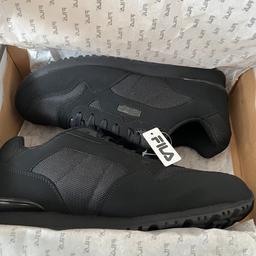 
 Size 9 brand new black Fila trainers still in box
Purchased from JD Sports 2 pairs available
