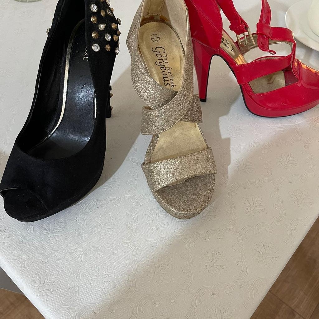 Size 6 and 1 size 5 heeled sandals. Only been worn once good clean condition