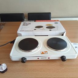 GEEPAS ELECTRIC DOUBLE HOT PLATE MODEL NO.GHP32O22UK.
BRAND NEW. STILL IN ORIGINAL PACKAGING.
IDEAL FOR CAMPING, BBQ'S CARAVANNING. ETC.,
BUYER COLLECTS LEIGH ON SEA, SS9. CASH ONLY. NO PAYPAL