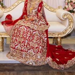 Made to order, handmade beautiful peplum style red asian bridal dress. Embroidered with stone embellishments. This design is same from a well known shop in Birmingham in price of £2100.