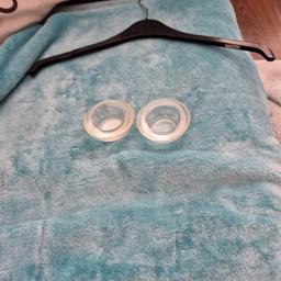 two tealight holders clear glass