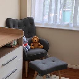 Upholstered chair and matching stool - we have used as a nursing chair. bought around 2 years ago. Very comfortable but just not used any more. 
Any questions feel free to ask 
Collection from B30